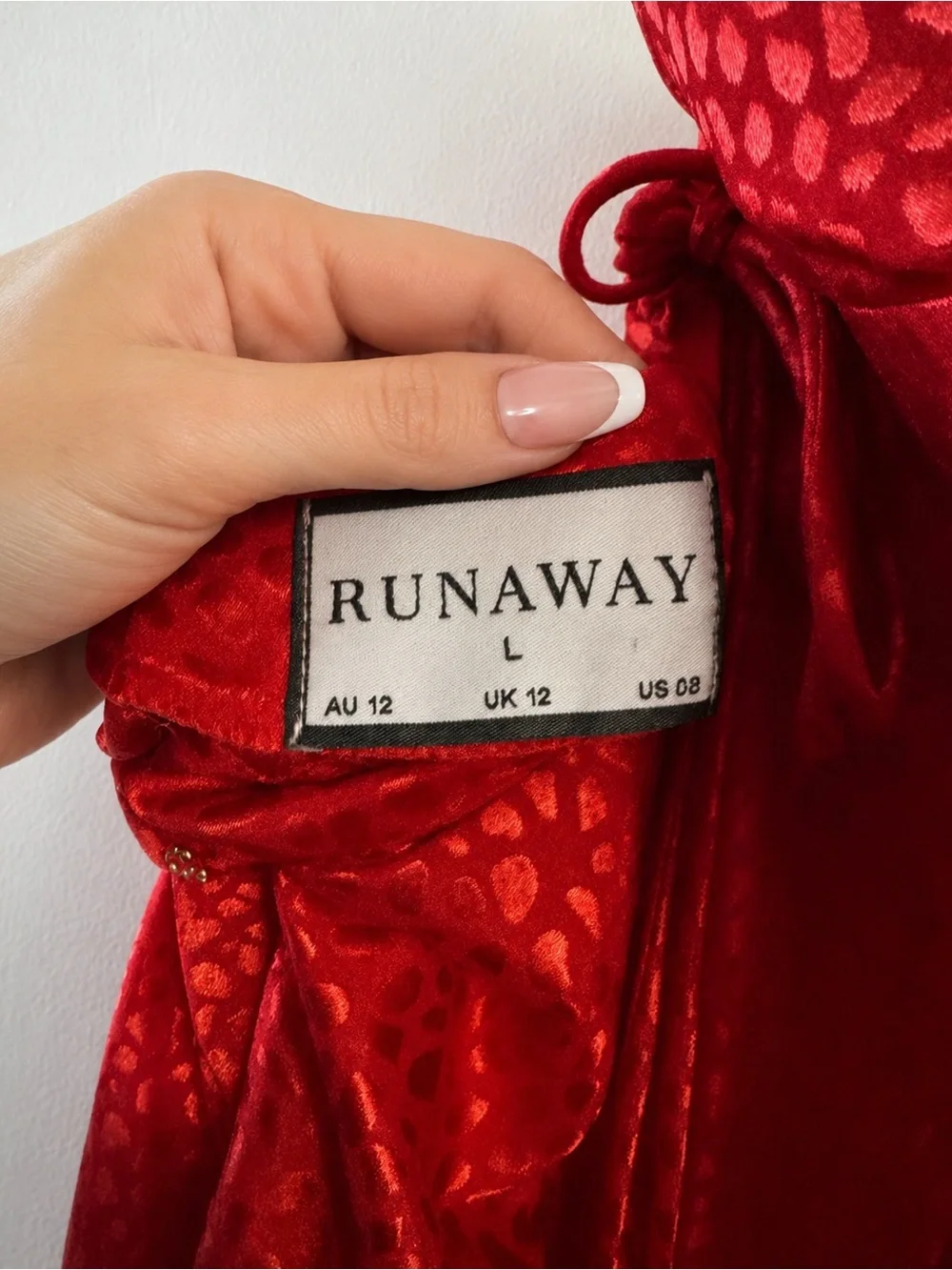 RUNAWAY THE LABEL RED SWEETHEART BOUDOIR MIDI SLIP DRESS US SZ 8 - Picture 5 of 5
